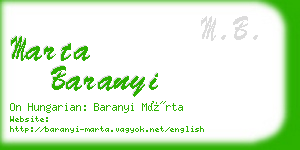 marta baranyi business card